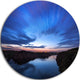 Blue Night Sky With River, Landscape Photo Disc Metal Wall Art, 36"