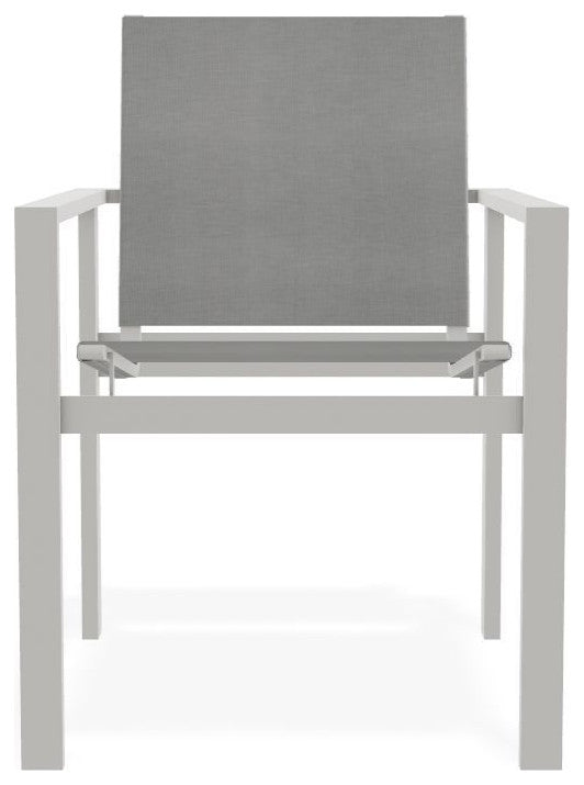 Tribeca Sling Outdoor Stackable Armchair, Alloy/Snow