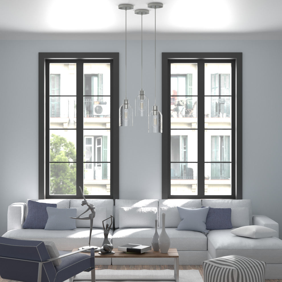 Hunter Lochemeade Brushed Nickel 1-Light Pendant Ceiling Light Fixture