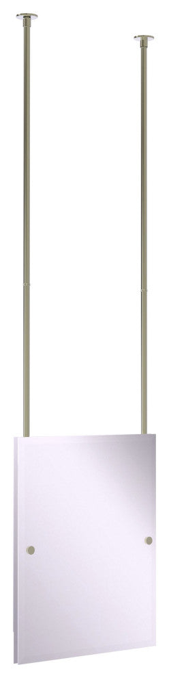 Frameless Rectangle Ceiling Hung Mirror, Polished Nickel