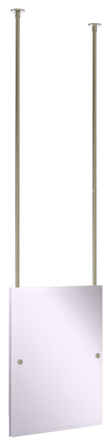 Frameless Rectangle Ceiling Hung Mirror, Polished Nickel