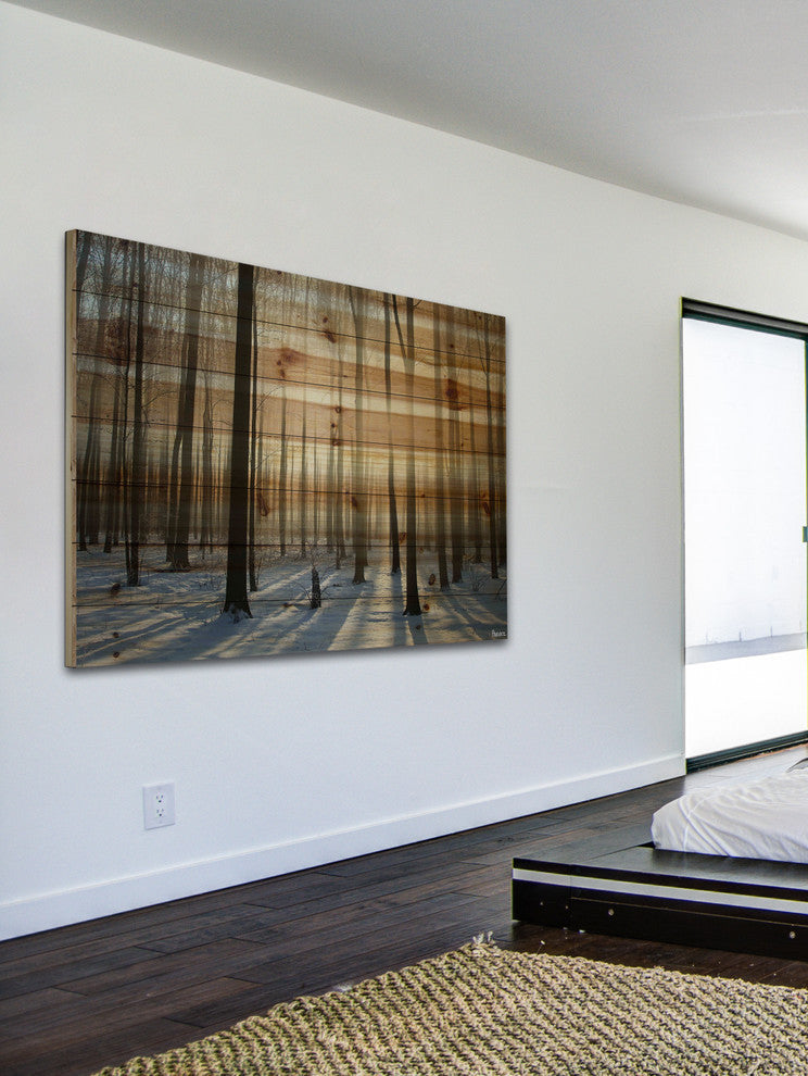 "Papineau" UV Ink Print on Natural Pine Wood, 36"x24"