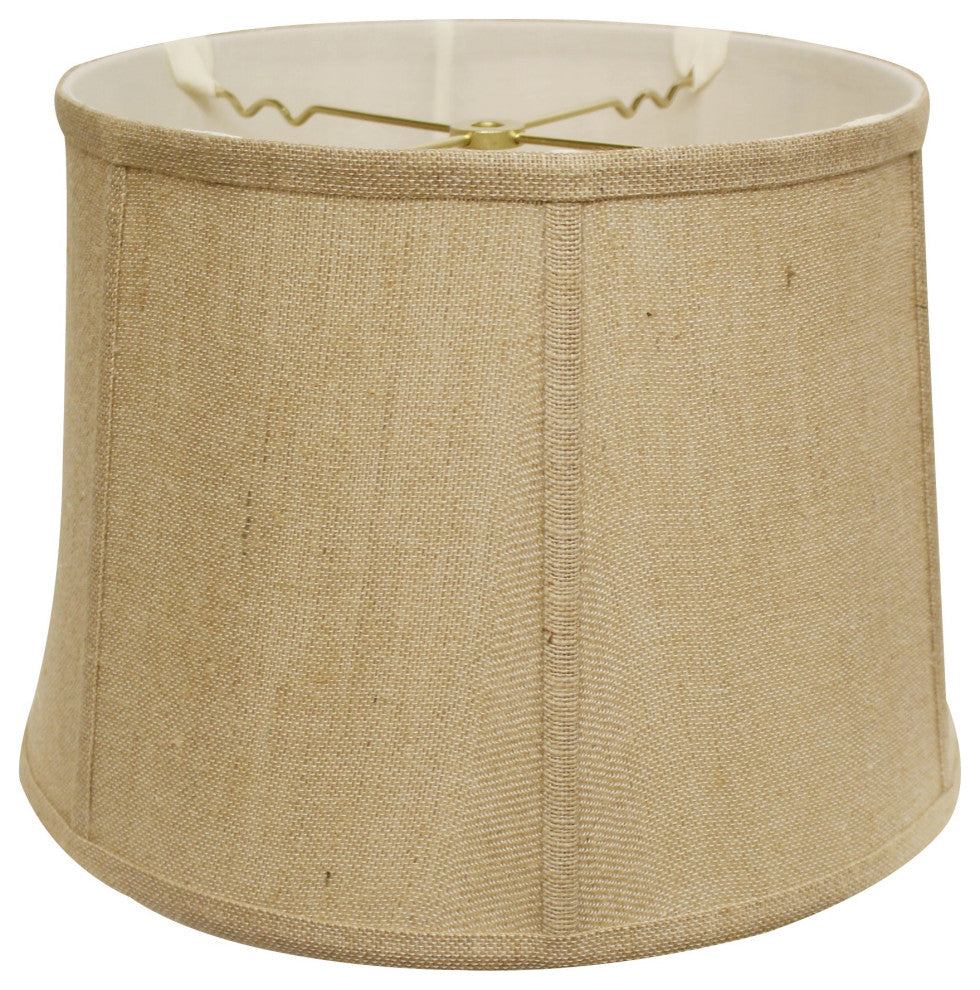 17" Golden Fiber Throwback Drum Burlap Lampshade