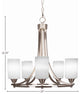 Paramount 5-Light Chandelier, Brushed Nickel, 4" White Matrix Glass