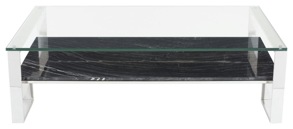 Tierra Black Wood Vein Stone Coffee Table, HGNA511