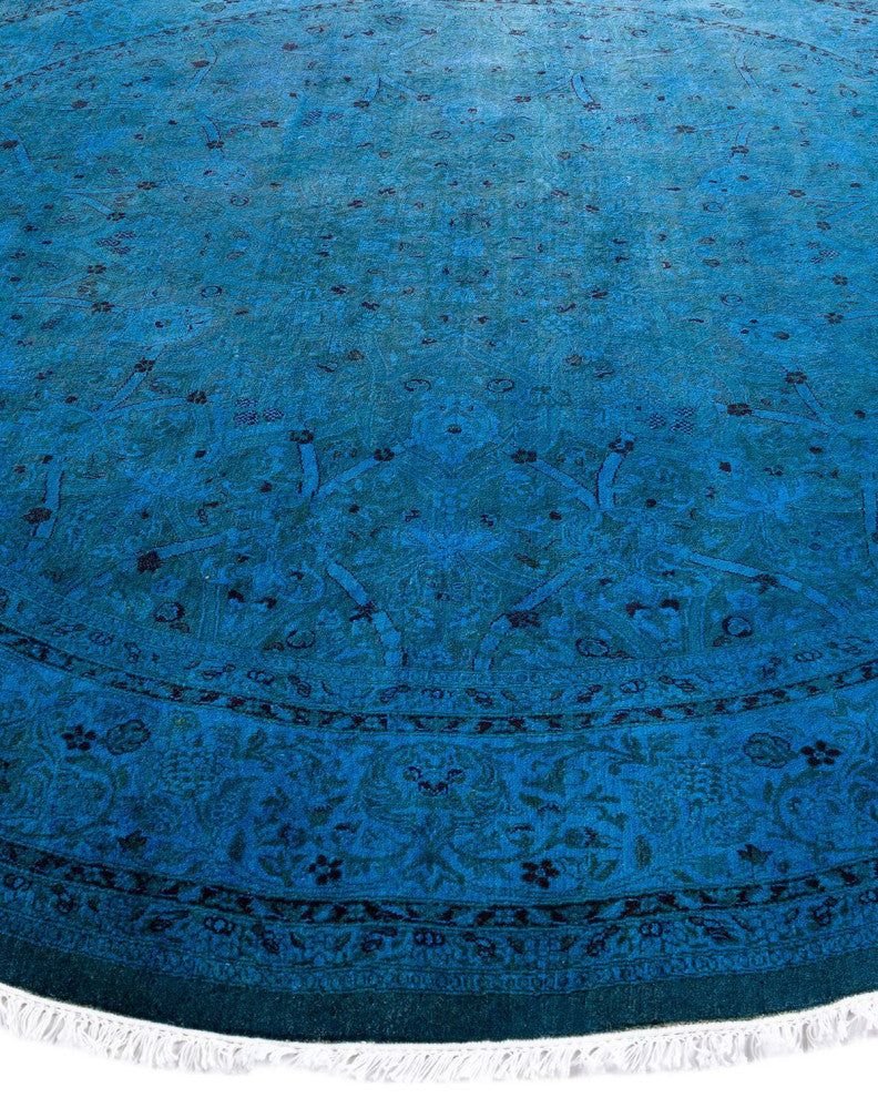 Fine Vibrance, One-of-a-Kind Hand-Knotted Area Rug Purple, 7'1"x7'1"