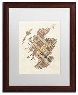 Michael Tompsett 'Scotland Text Map 4' Matted Framed Art, White Mat, 20"x16"
