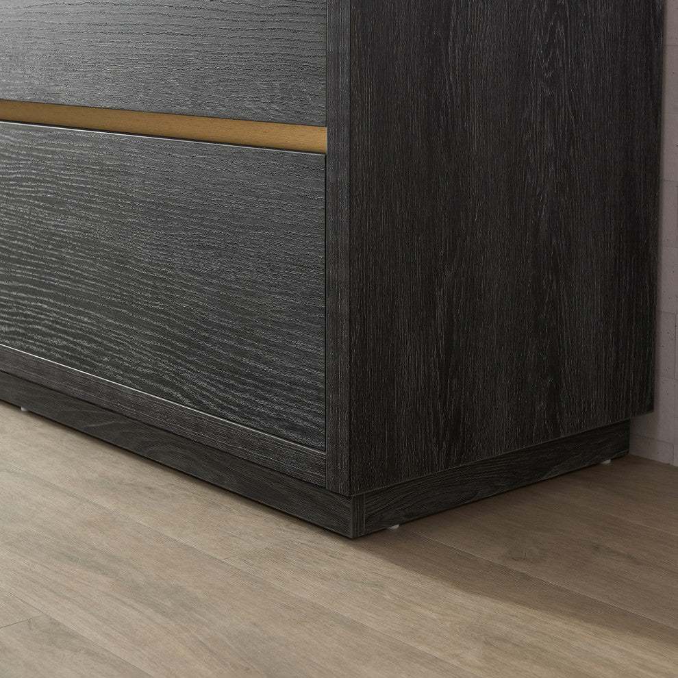 Huesca Bath Vanity, Integrated Sink Top, North American Black Oak, 24", Without Mirror