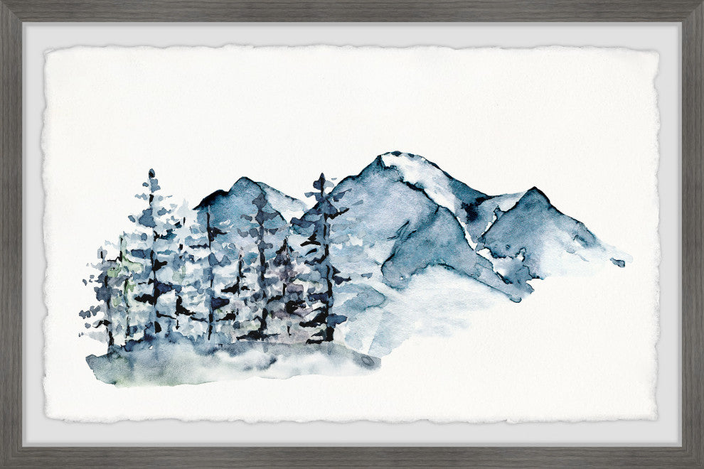"Winter Pine Forest" Framed Painting Print, 18x12