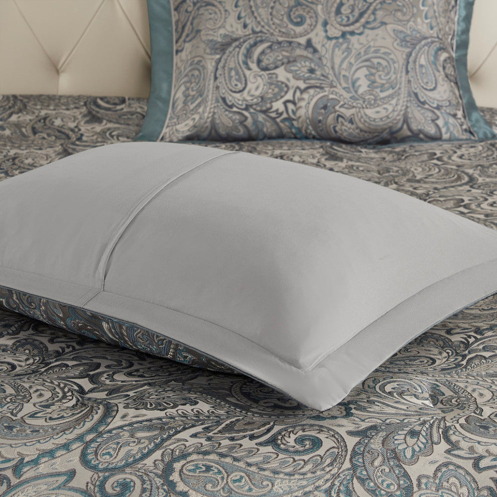 Madison Park Aubrey 12 Piece Comforter Set With Cotton Bed Sheets, Teal