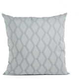 Silver Diamond Shiny Fabric With Embroidery Luxury Throw Pillow, 22"x22"
