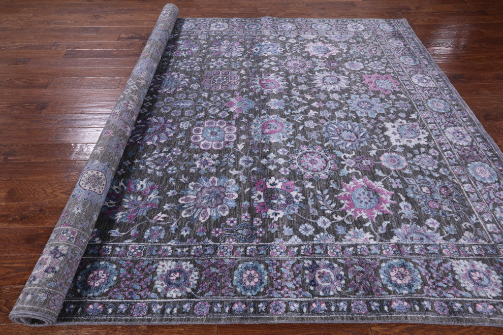 Persian Hand-Knotted Wool and Silk Rug 8' 1" X 10' 3" Q6072