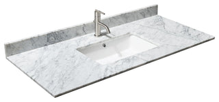 Maroni 48" Light Straw Single Vanity, White Carrara Marble Top, Black Trim