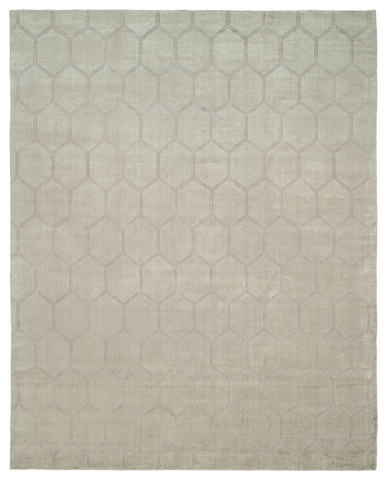 Avalon Hand-Made Rug, Pearl, 9''x12''