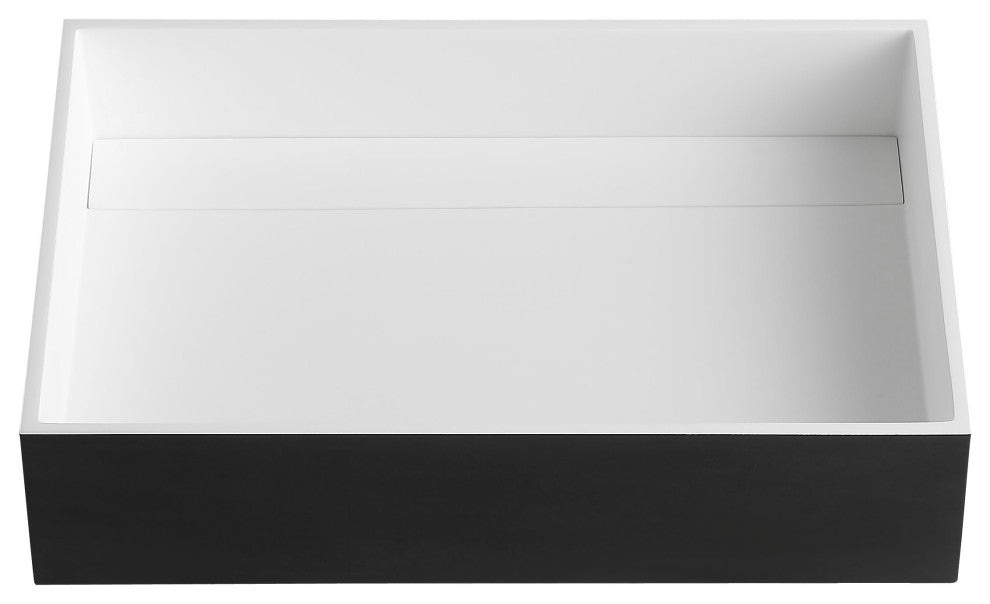 ALFI brand ABRS2014BM Black Matte 20" x 14" Solid Surface Resin Sink