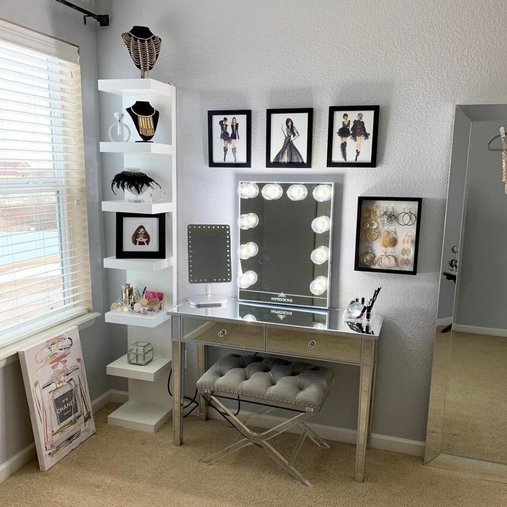 SlayStation Natalie Mirrored Column, White