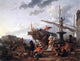 Nicolaes Berchem A Southern Harbour Scene, Gallery Wrapped Canvas, 21"x28"