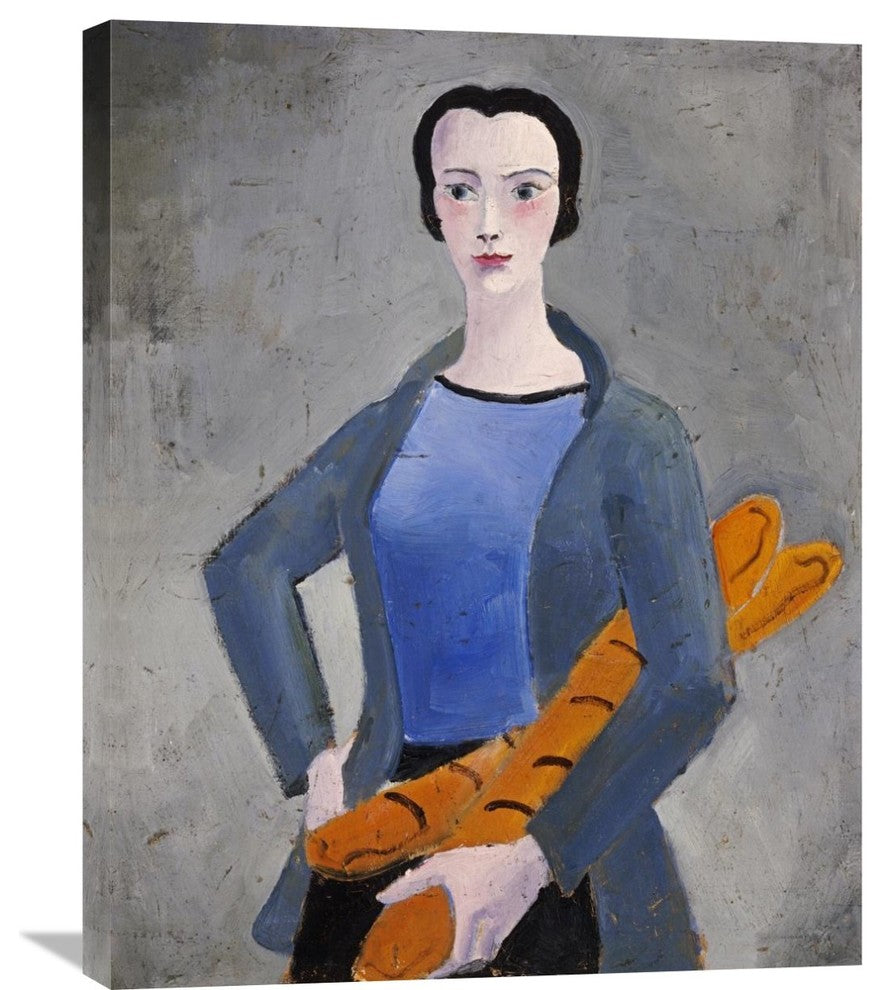 "Girl With Bread" Stretched Canvas Giclee by Christopher Wood, 24"x30"