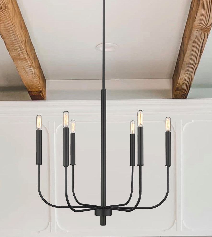 Rustic and Modern 6 - Light Forged Chandelier
