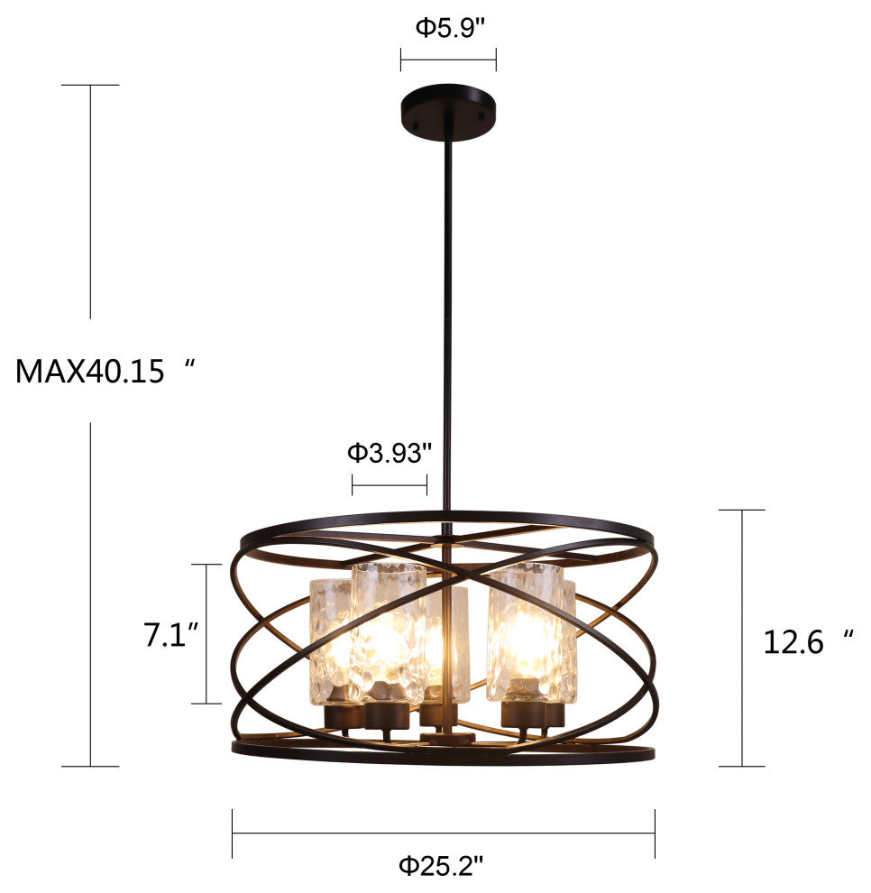CHLOE Lighting CH6D804RB23-DP5 IRONCLAD Industrial-Style 5 Light Large Pendant