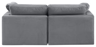 Indulge Upholstered Modular Sofa, Grey, 2-Piece: 2 Corner Chair, Down Stuffed Velvet