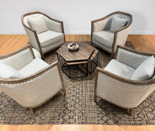 Rose 4-Piece Occasional Table Set in Modern Natural Finish on Solid Wood