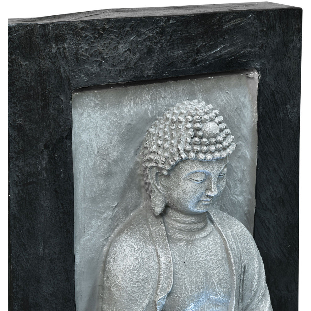 24" Buddha Wall Statue Indoor/Outdoor Garden Fountain, LED Lights