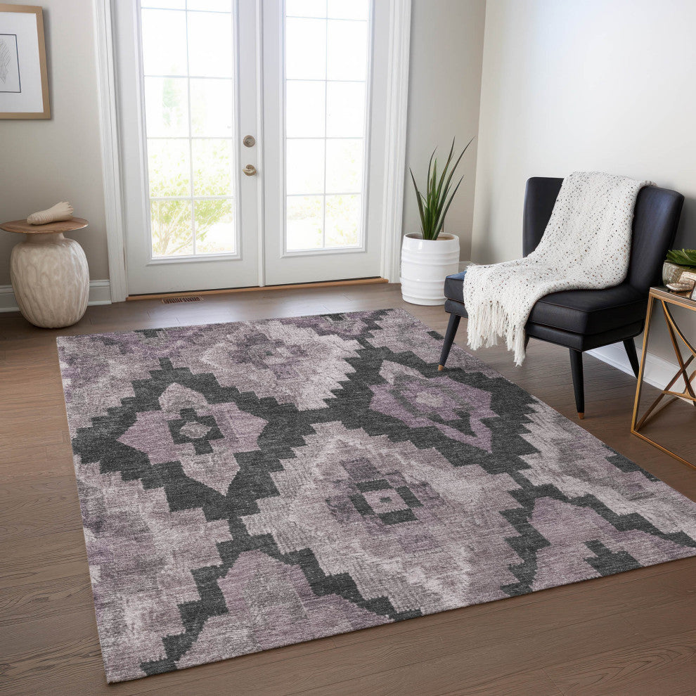 Machine Washable Indoor/Outdoor Chantille ACN1894 Violet 10' x 14' Rug