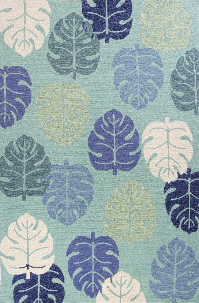 HomeRoots 7' x 9' UV treated Polypropylene Turquoise Area Rug