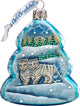 Keepsake Santa's White Tiger Cubs Scenic Glass Ornament