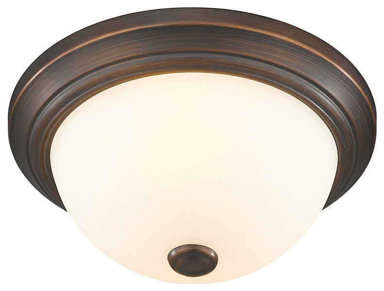 2 Light 11" Rubbed Bronze Flushmount