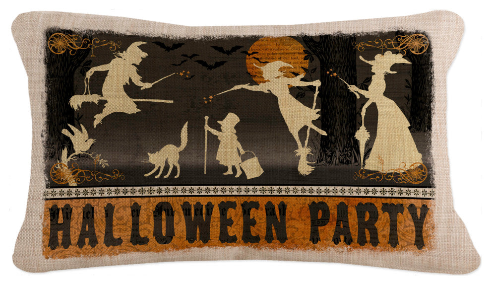 Halloween Party 12"x20" Pillow, Natural