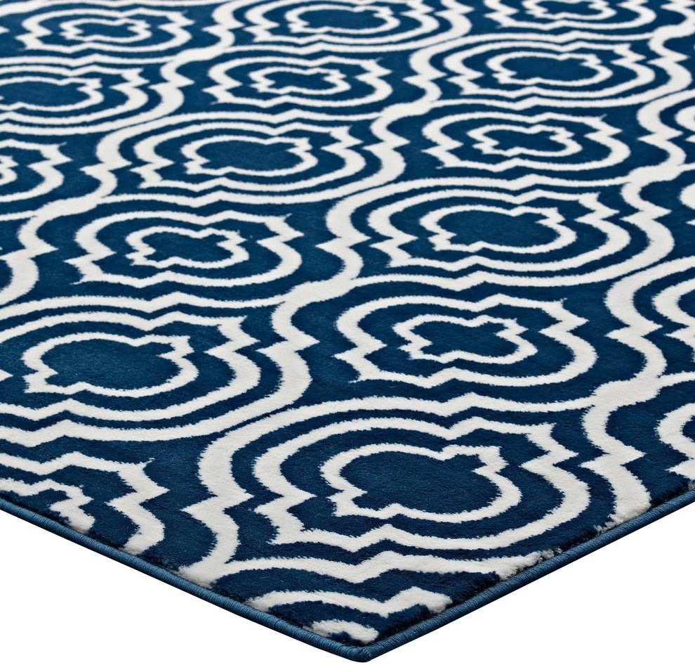 Frame Transitional Moroccan Trellis 8x10 Area Rug