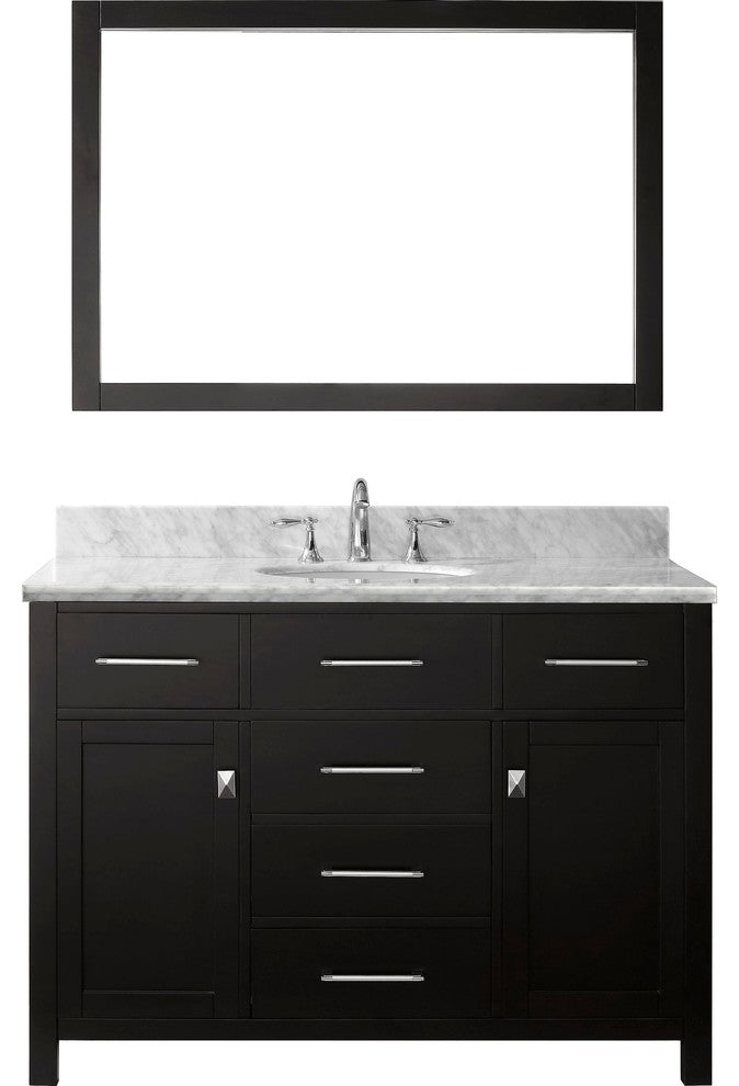 Caroline 48" Single Bathroom Vanity Set Espresso, Marble Countertop