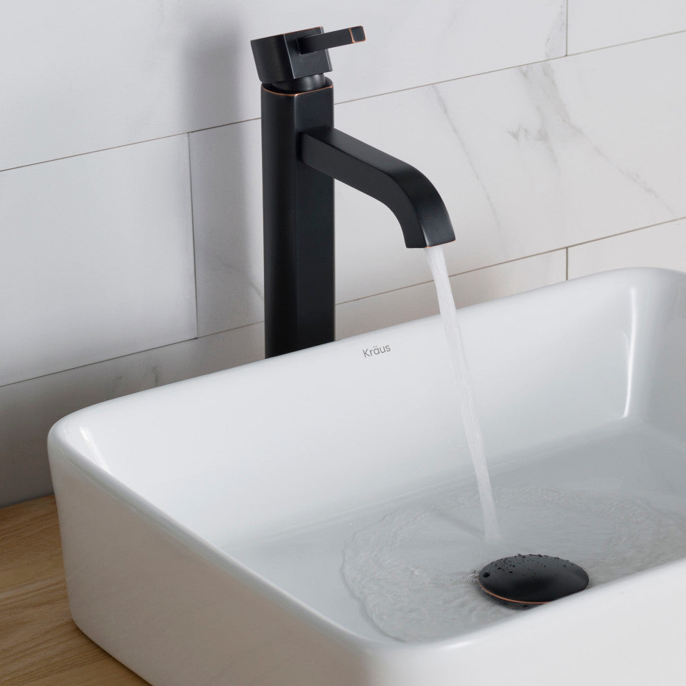 Ramus Single Handle 1-Hole Vessel Bathroom Faucet, Oil Rubbed Bronze