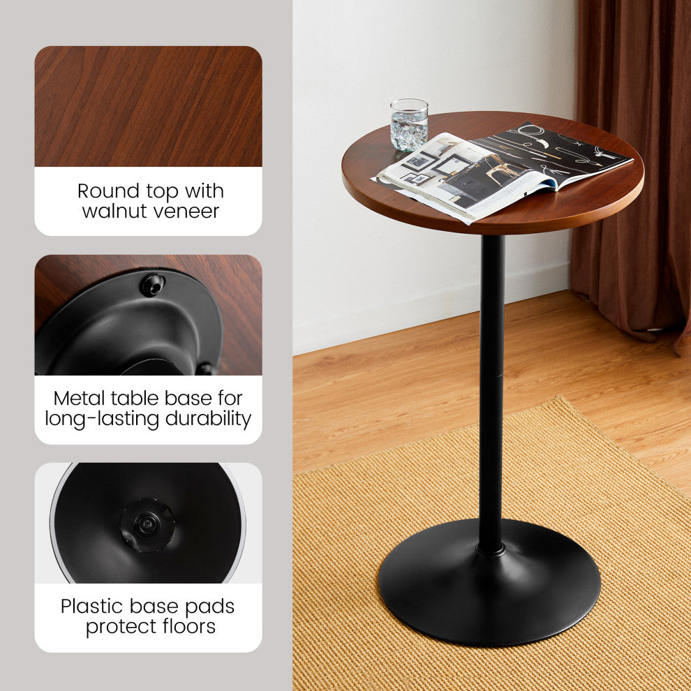 Set of 3 Pub Table Set, 1 Tabel and 2 Stools, Coffee