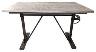 Brio Sit or Stand Adjustable Desk, Natural Driftwood/Aged Iron