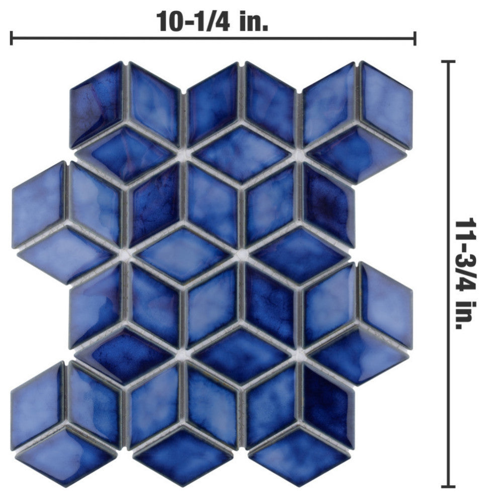 Hudson Rhombus Porcelain Mosaic Tile Sample