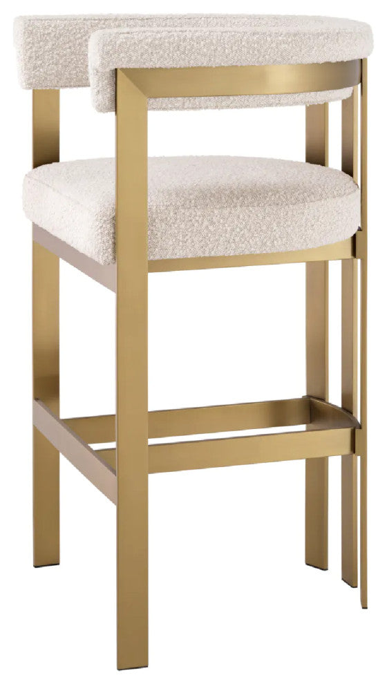 Modern Curved Bar Stool, Eichholtz Clubhouse, White