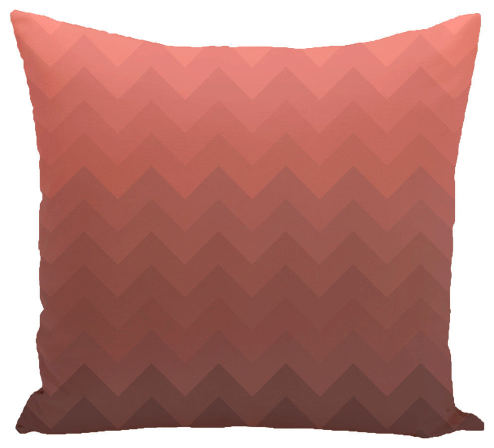 Depth Perception Stripes Print Pillow, Mahogany, 16"x16"