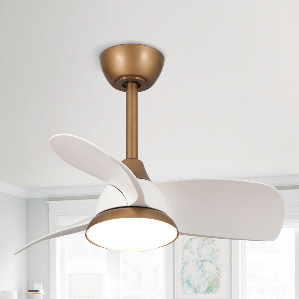28 in. Modern Integrated LED Indoor Ceiling Fan with Remote Control and DC Motor