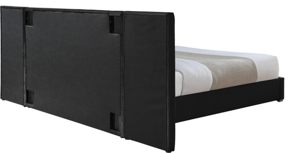 Pablo Velvet Upholstered Bed, Black, Queen