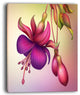 "Fuchsia Flowers With Green Leaves" Wall Art Canvas, 12"x20"