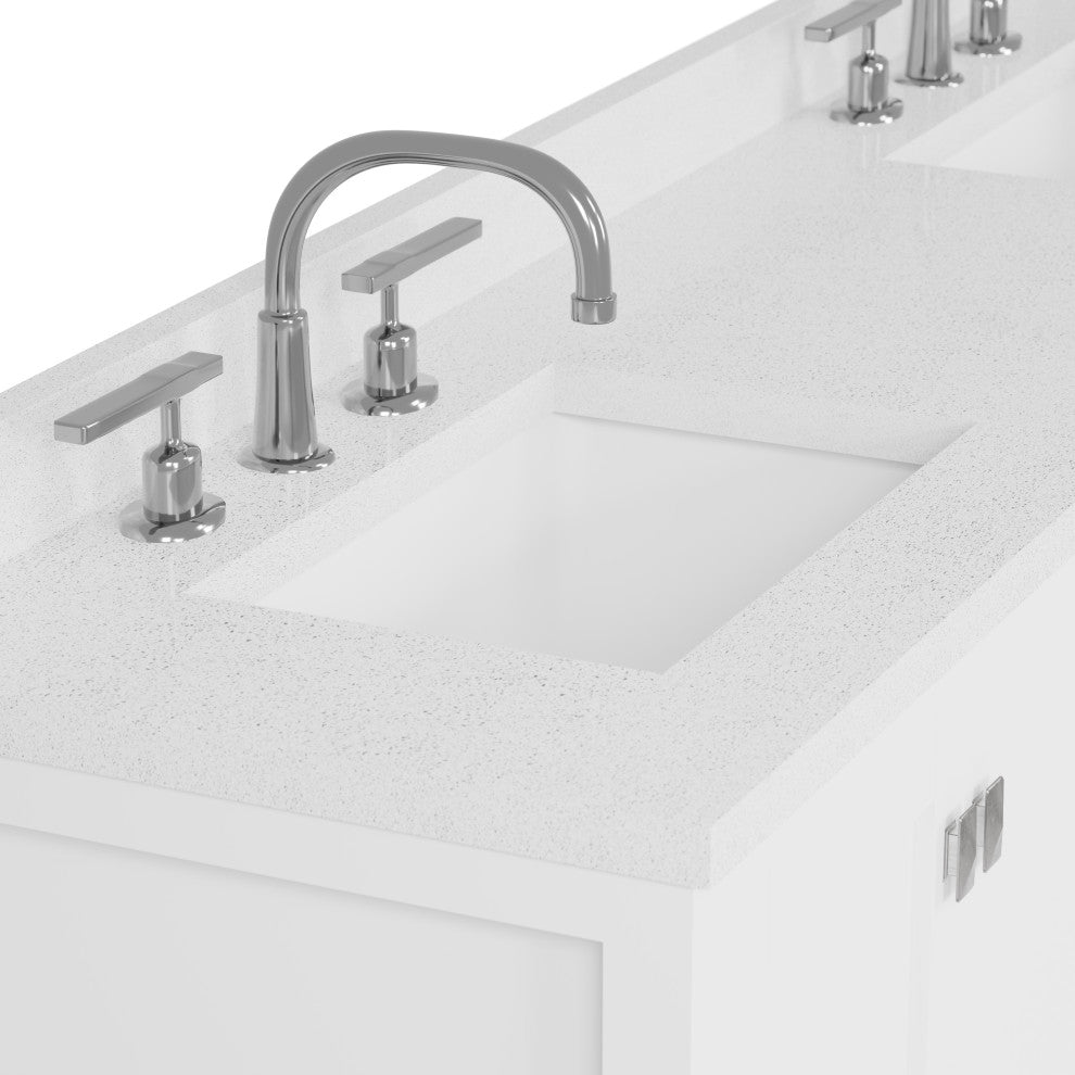 Caroline Avenue 72" Double Bathroom Vanity Set, White