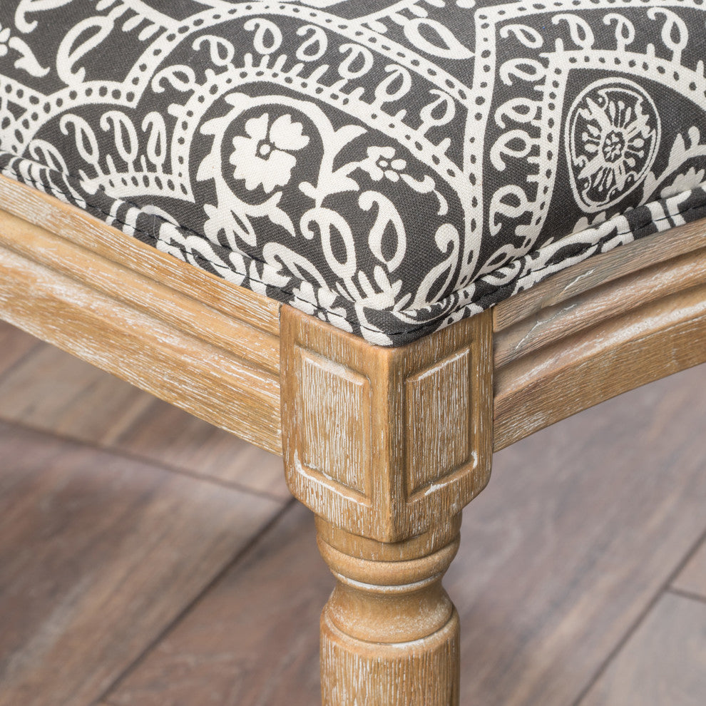 GDF Studio Phinnaeus French Country Fabric Dining Chairs (Set of 2)