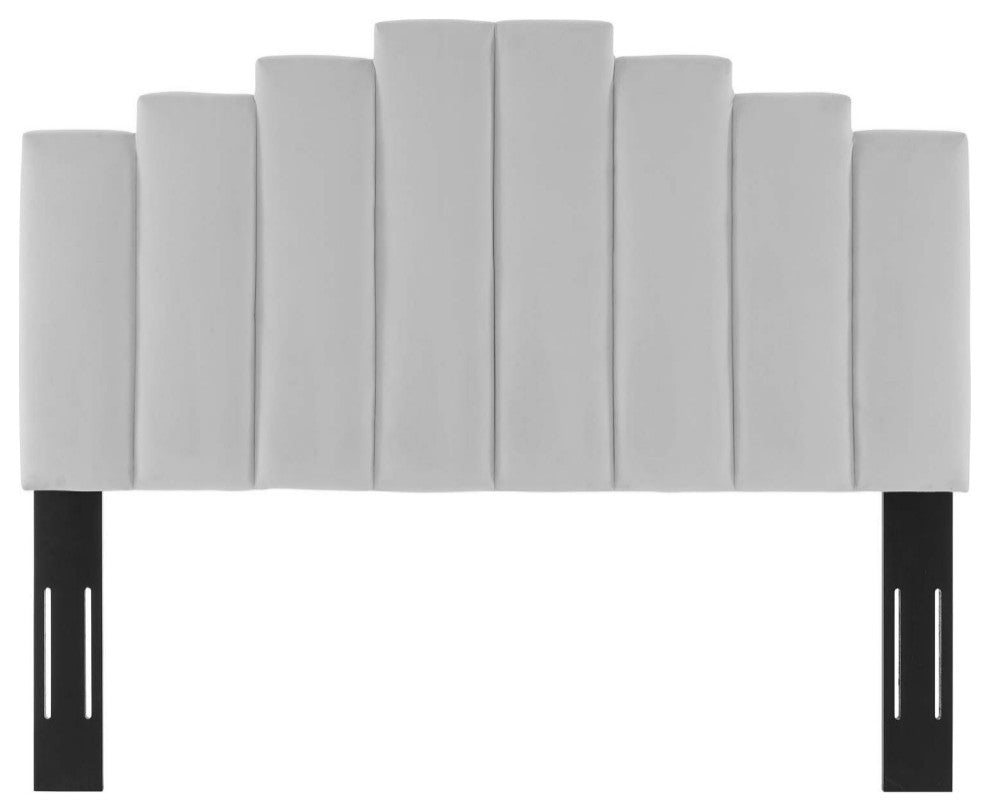 Noelle Performance Velvet King/California King Headboard Light Gray