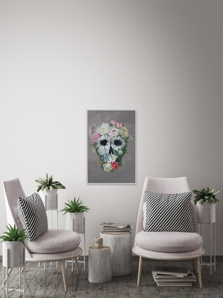 "Enjoy Flower" Floater Framed Painting Print on Canvas, 24"x36"