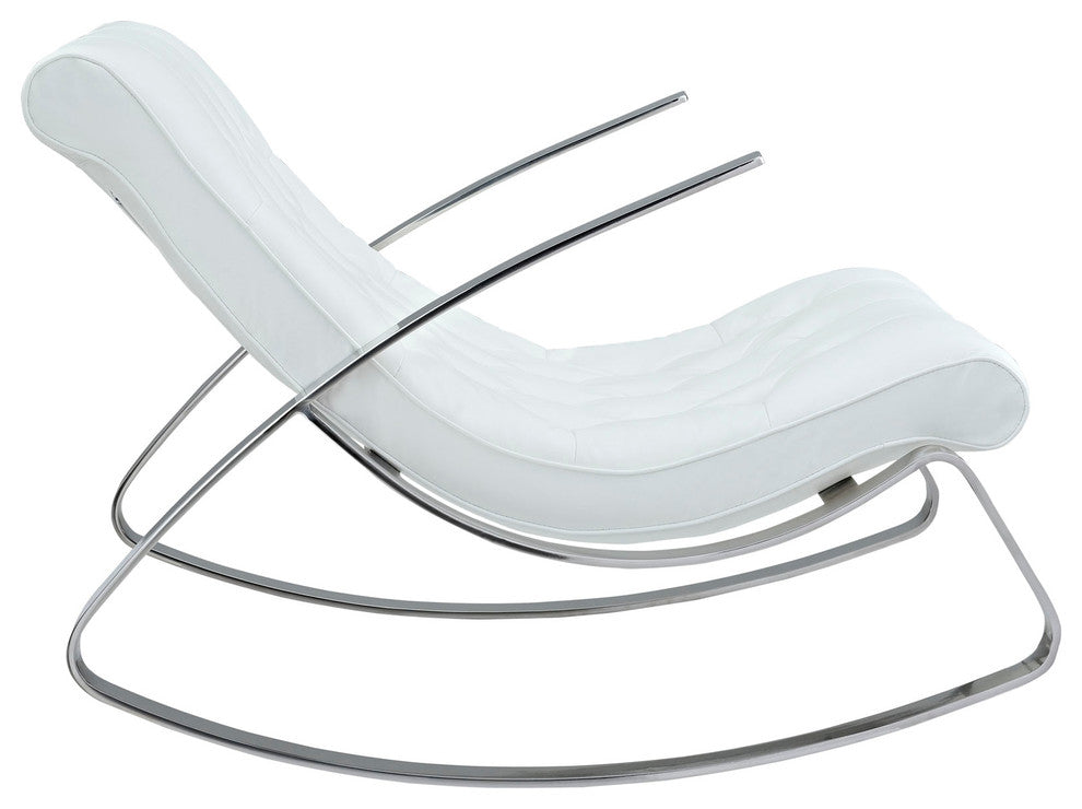 Modern Contemporary Living Room Rocking Chair White