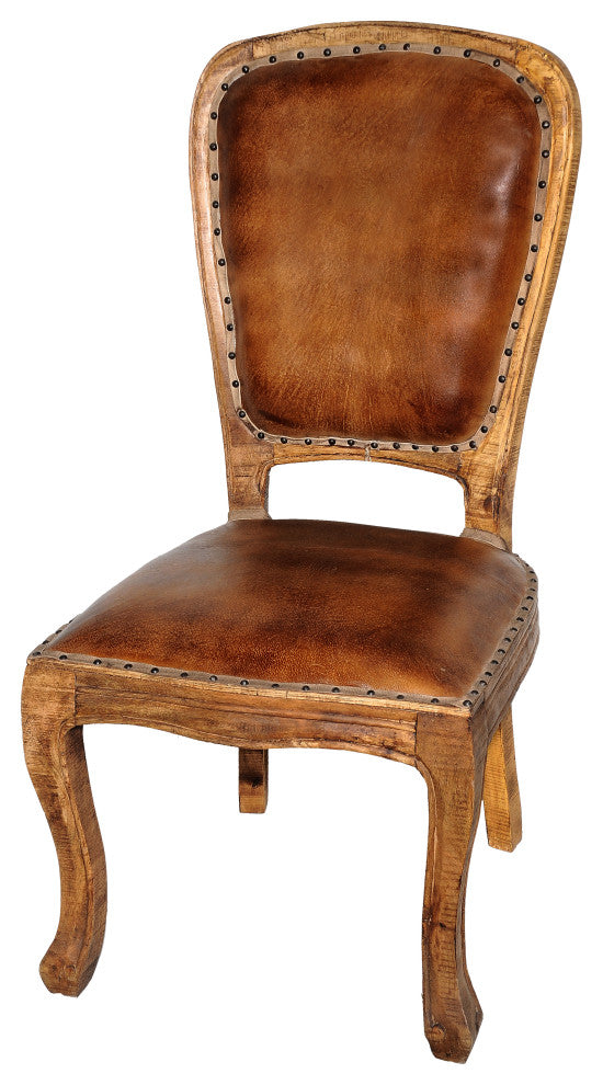 Frank Side Chair, Aged Leather, Set of 2