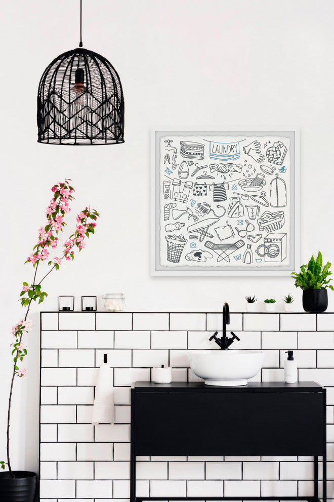 "It's Laundry Day" Framed Painting Print, 18x18